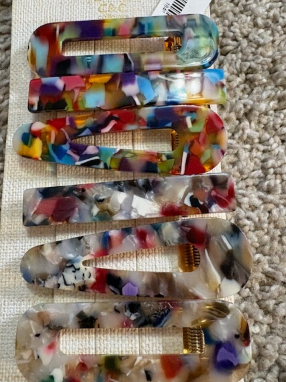 New C+C CALIFORNIA Set of 6 Multi-Color Hair Clips